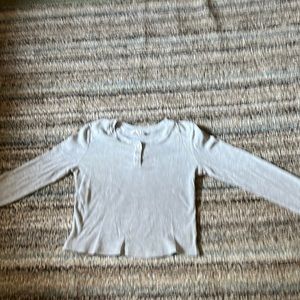 Long Sleeve Gray Crop Top